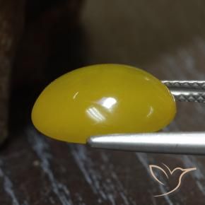 Agata Giallo medio naturale da 5.41 ct, Ovale, Traslucido