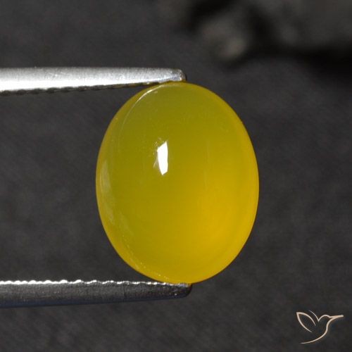 Agata Giallo miele naturale da 3.41 ct, Ovale, Traslucido