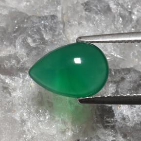 Agata Verde medio naturale da 2.08 ct, Forma a pera, Traslucido