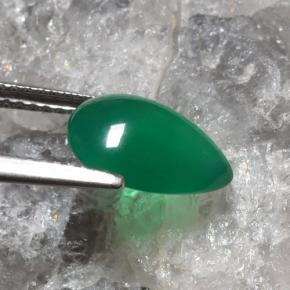 Agata Verde medio naturale da 2.08 ct, Forma a pera, Traslucido