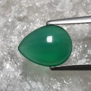 Agata Verde caldo naturale da 1.66 ct, Forma a pera, Traslucido