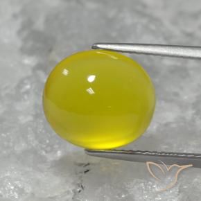 Agata Bombo Giallo naturale da 5.05 ct, Ovale, Traslucido