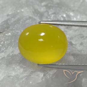 Agata Giallo medio-chiaro naturale da 4.68 ct, Ovale, Traslucido