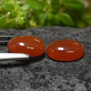Agata naturale arancione da 1,38 ct, taglio ovale, traslucido
