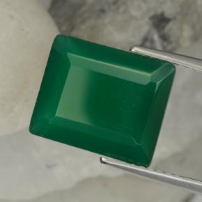 Agata Verde medio naturale da 5.57 ct, Taglio smeraldo, Traslucido