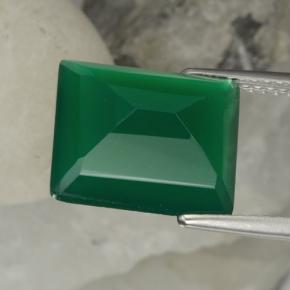 Agata Verde medio naturale da 5.57 ct, Taglio smeraldo, Traslucido