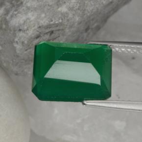 Agata Verde caldo naturale da 4.99 ct, Taglio smeraldo, Traslucido