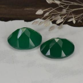 Agata naturale verde da 6,74 ct, taglio ovale, traslucido