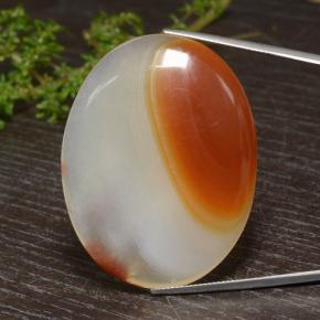 Agata naturale multicolore da 84,57 ct, taglio ovale, traslucido