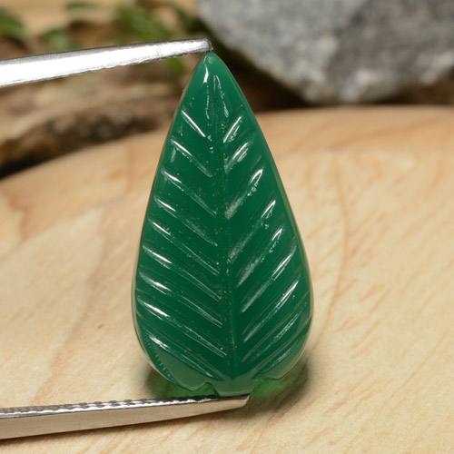 Agata naturale verde da 6,14 ct, forma fantasia, traslucido