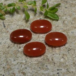 Agata naturale rosso da 2,69 ct, taglio ovale, traslucido