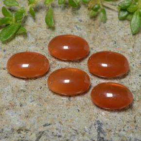 Agata naturale arancione da 3,21 ct, taglio ovale, traslucido