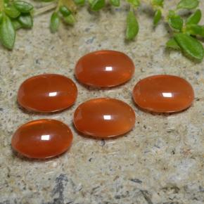 Agata naturale arancione da 3,21 ct, taglio ovale, traslucido