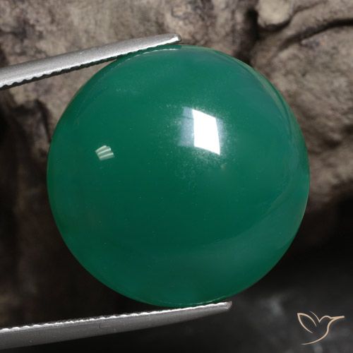 29.91ct Naturale Verde medio Agata, Rotondo, Traslucido, Photo A