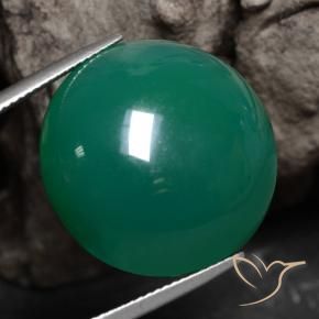 Agata Verde medio naturale da 29.91 ct, Rotondo, Traslucido
