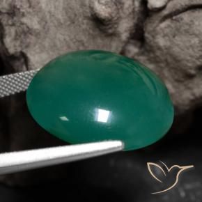 Agata Verde medio naturale da 29.91 ct, Rotondo, Traslucido