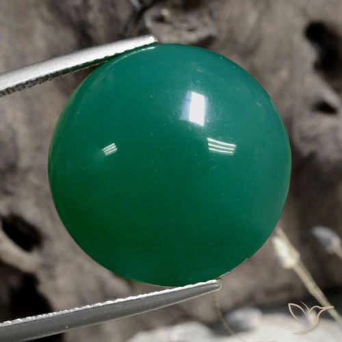 21.88ct Naturale Verde medio Agata, Rotondo, Traslucido