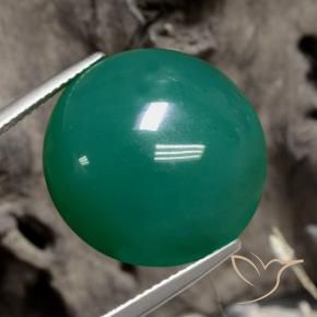 Agata Verde medio naturale da 21.88 ct, Rotondo, Traslucido