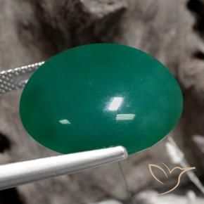 Agata Verde medio naturale da 21.88 ct, Rotondo, Traslucido
