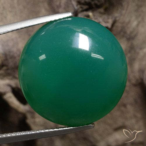 25.57ct Naturale Verde medio Agata, Rotondo, Traslucido