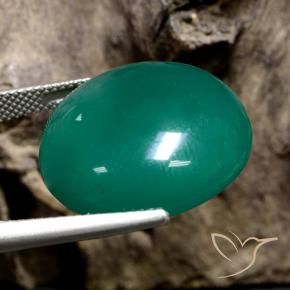 Agata Verde medio naturale da 25.57 ct, Rotondo, Traslucido