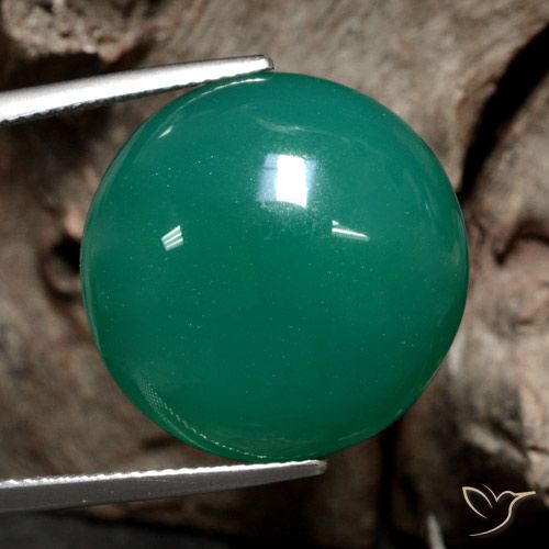 23.89ct Naturale Verde medio Agata, Rotondo, Traslucido