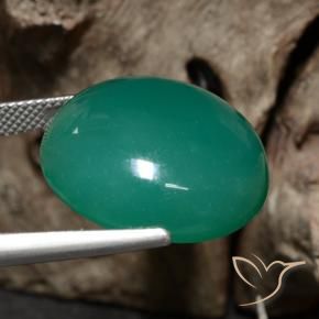 Agata Verde medio naturale da 23.89 ct, Rotondo, Traslucido