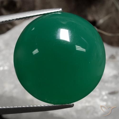 30.19ct Naturale Verde medio Agata, Rotondo, Traslucido