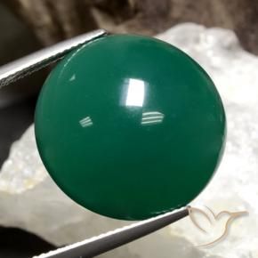 Agata Verde Pino naturale da 25.49 ct, Rotondo, Traslucido