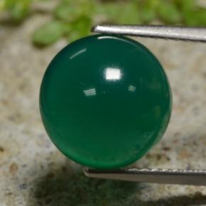 Agata naturale verde da 5,15 ct, taglio rotondo, traslucido