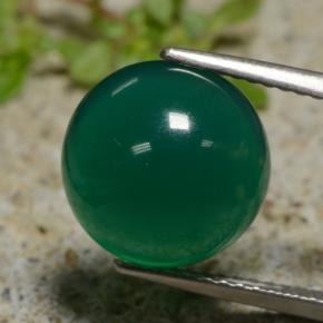 Agata naturale verde da 5,15 ct, taglio rotondo, traslucido