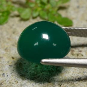 Agata naturale verde da 5,15 ct, taglio rotondo, traslucido