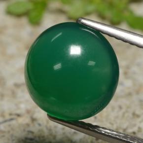 Agata Verde naturale da 5.76 ct, Taglio rotondo, Traslucido