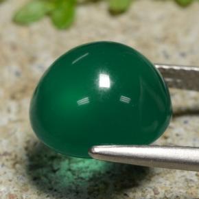 Agata Verde naturale da 5.76 ct, Taglio rotondo, Traslucido