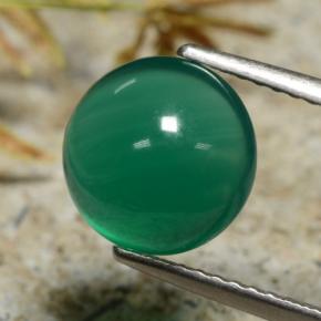Agata Verde naturale da 2.83 ct, Taglio rotondo, Traslucido