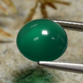 Agata Verde naturale da 2.83 ct, Taglio rotondo, Traslucido