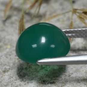 Agata naturale verde da 5,66 ct, taglio rotondo, traslucido