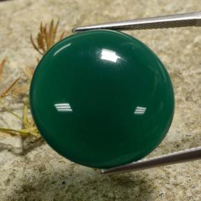 Agata Verde naturale da 25.18 ct, Taglio rotondo, Traslucido