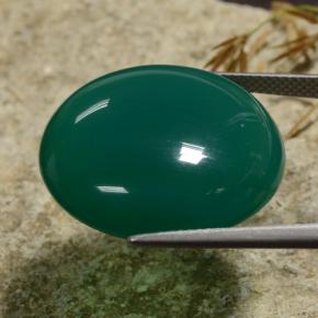 Agata naturale verde da 30,72 ct, taglio rotondo, traslucido