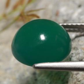 Agata naturale verde da 4,82 ct, taglio rotondo, traslucido
