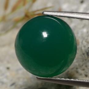 Agata naturale verde da 6,34 ct, taglio rotondo, traslucido