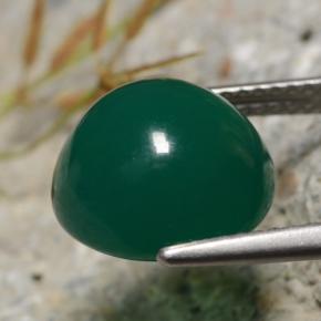Agata naturale verde da 6,34 ct, taglio rotondo, traslucido