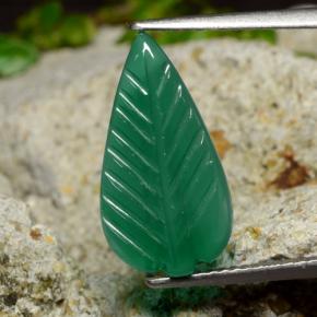 Agata naturale verde da 3,42 ct, forma fantasia, traslucido