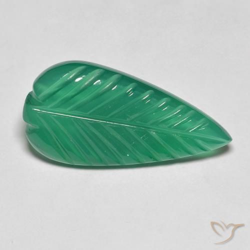 Agata Verde medio intenso naturale da 4.30 ct, Taglio a fantasia, Traslucido