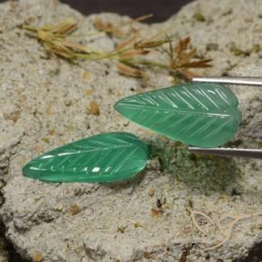 Gemme di Agata Verde medio naturale da 6.05 ct, Taglio a fantasia, Traslucido