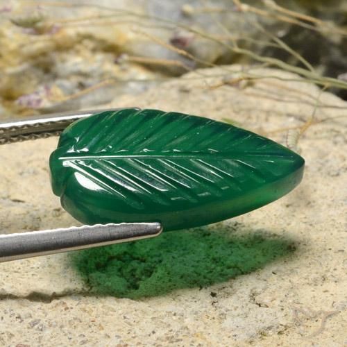 Agata Verde giallastro naturale da 4.60 ct, Taglio a fantasia, Traslucido