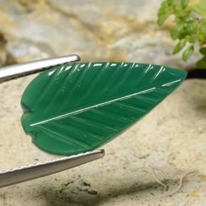 Agata Verde medio naturale da 4.54 ct, Taglio a fiore, Traslucido