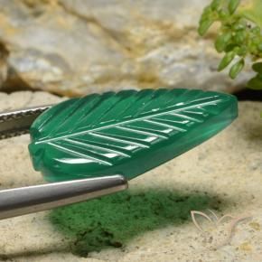 Agata Verde medio naturale da 4.54 ct, Taglio a fiore, Traslucido
