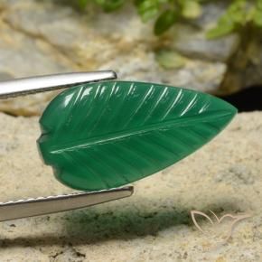 Agata Verde caldo naturale da 4.46 ct, Taglio a fiore, Traslucido