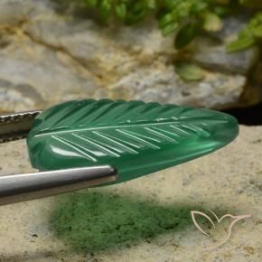 Agata Verde medio naturale da 4.52 ct, Taglio a fiore, Traslucido